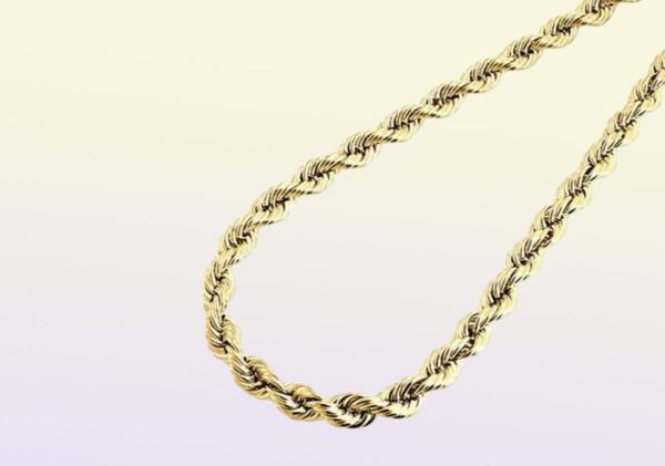 Corrente de corda oca masculina 110th 10K ouro amarelo 550 mm colar de 24 polegadas 5906370