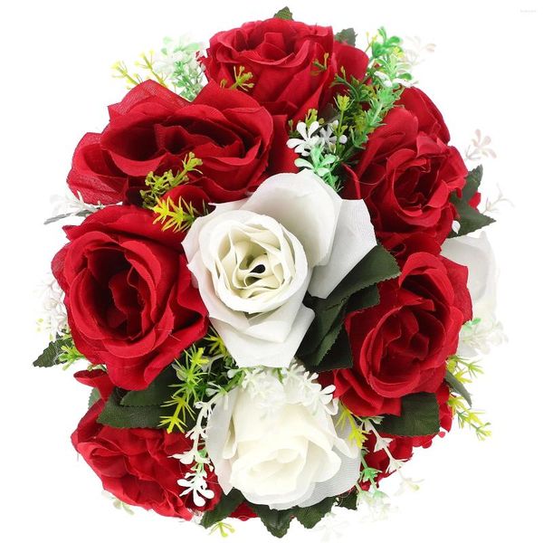 Flores decorativas Casamento Bola de flor artificial Fake Rose Centerpiece Bolas Small Bouquet Table Decors