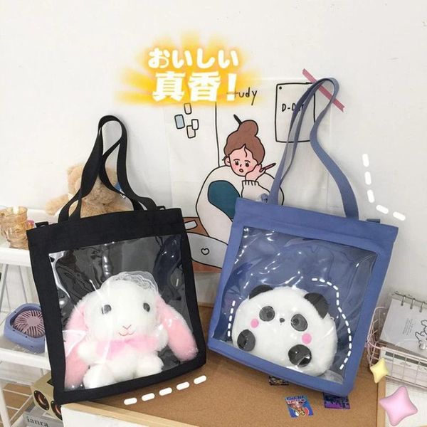 Taschen Japanische Adrette Itabag Damen PVC Transparente Taschen Ita Tasche Schultertasche Einkaufstasche Geldbörsen und Handtaschen Studentenbuch Jelly Bag