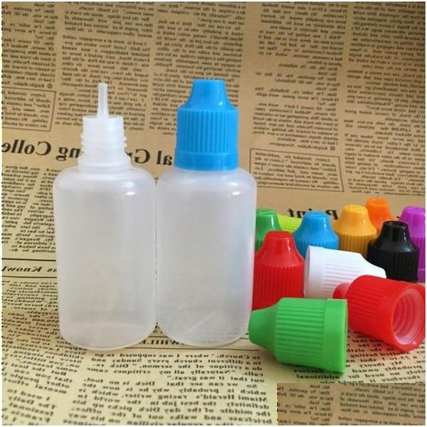 Флакон духов оптом 30 мл пустые пластиковые бутылки мягкий стиль 30 мл контейнерная упаковка с цветными защитными крышками для детей длинный тонкий наконечник Drop Dh0Xt