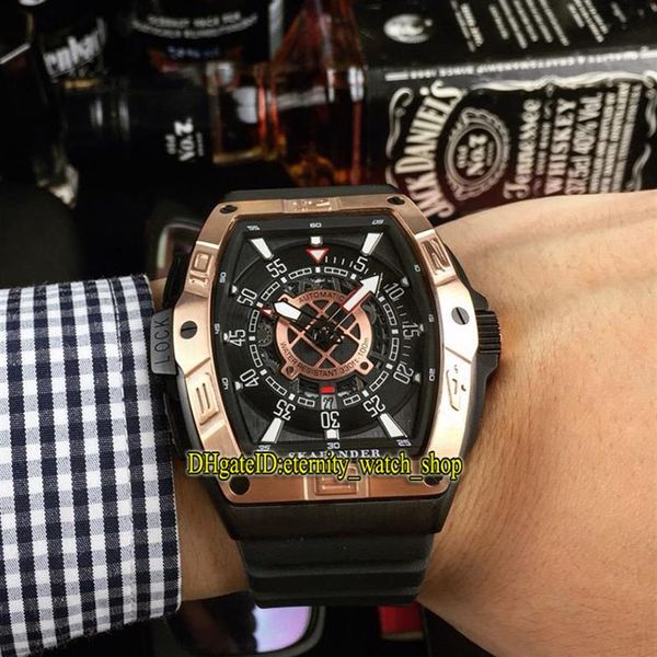 Высококачественный Saratoge Skafander SKF 46 DV SC DT Black Date Dial Japan Miyota Автоматические мужские часы для розового золота резиновый ремешок Gen2922