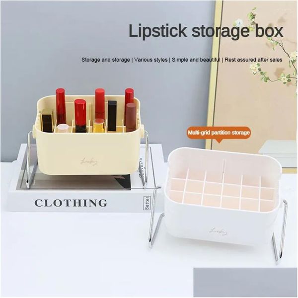 Scatole di stoccaggio bins Porta di organizzatore cosmetico Terratura portatile Rossetto Rossetto Desktop Brush Dropse Delivery Garden Organizzazione Ot31A