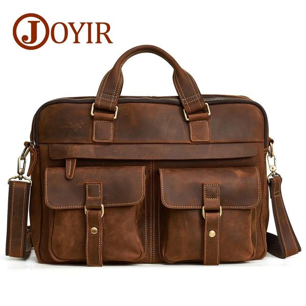 Портфели Joyir, мужской портфель из натуральной кожи Crazy Horse, сумка-мессенджер 17 дюймов, сумка для ноутбука, деловые портфели, сумки для документов, мужские сумки на плечо