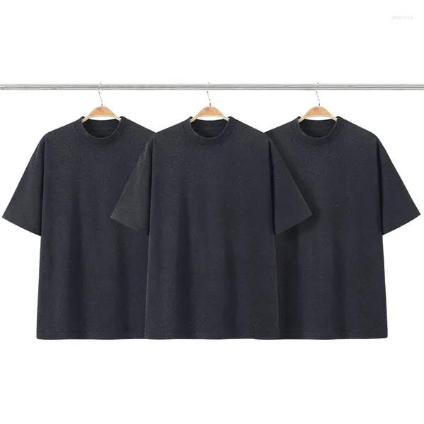 Camicie da uomo 23ss vintage intarsiati con camicia di diamanti uomini donne 1: 1 t-shirt neri top tees goth