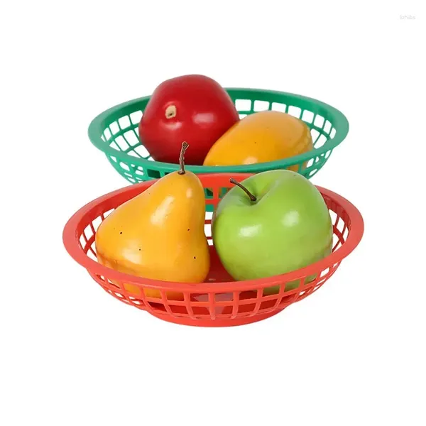 Piatti di cestini che servono la plastica cestino rotondo veloce per ciotola Panna Frutta Deli Ciotole per cani riutilizzabili Burger Nut Nut Snack Tray 12