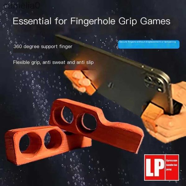 Tablet PC Stands Tablet PC Holz Grip Sticky Tablet Ständer Spielspezifisch Handheld Grip Fünf Finger Gyroscope Fingerhole Grip Griff Holderl231225