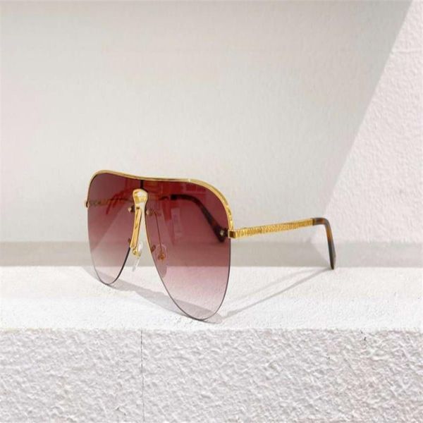 Party Pilot Sonnenbrille für Frauen Männer 1469 Gold Halbrahmen rosa schattierte Brille Gafa de Sol Mode Sonnenbrillen UV400 Protect331k