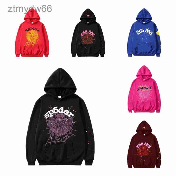 Sp5der Young Thug 555555 Homens Homens Hoodie Capuz de alta qualidade Print Spider Graphic Pink Sweethirs Y2K Pullovers S-Xl Fghi