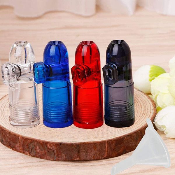 Rocket Smoking Snuff Bottle Case Containers Pipes Snorter Kit Portátil Sniff Pocket Durável Snuffer