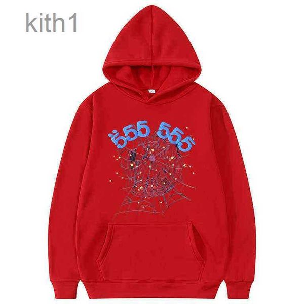 Mens Hoodies rapçi suyu wrld hip hop baskı kapüşonlu melek numarası kapüşonlu erkek kadın yüksek kaliteli örümcek web desen sweatshirt unisex gevşek giyim j0jv