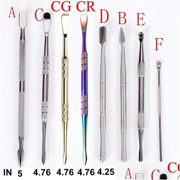 Acessórios Premium Aço Inoxidável Dabber Ferramenta Fumar Concentrado Cera Pick Pick para Erva Seca Dab Ferramentas Escultura Scpting Clay DIY Logo Dh0Nm