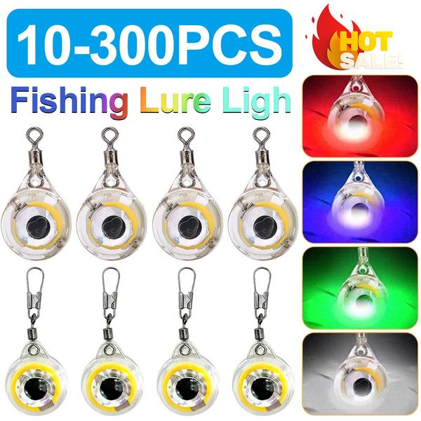 10-300 LED a goccia profonda Luce da pesca a forma di occhio Lampeggiante Calamari Esca da pesca Esca leggera Attrazione di pesci colorati per attirare pesci 231225