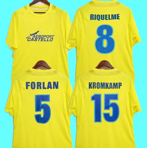 Maglia da calcio retrò Villarreal 2005 2006 Roger FORLAN Tacchinardi RIQUELME KROMKAMP Maglia da calcio vintage classica Figueroa 05 06