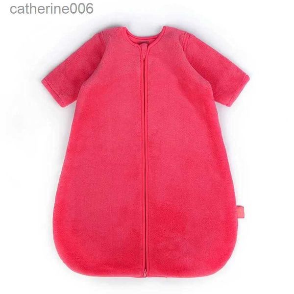 Sacos de dormir Coral Velvet Bebê Saco de Dormir Manga Removível Sleepsack para Crianças Inverno Quente Bebê Sono Sacos Anti Kick Quilt Recém-nascido SwaddleL231225