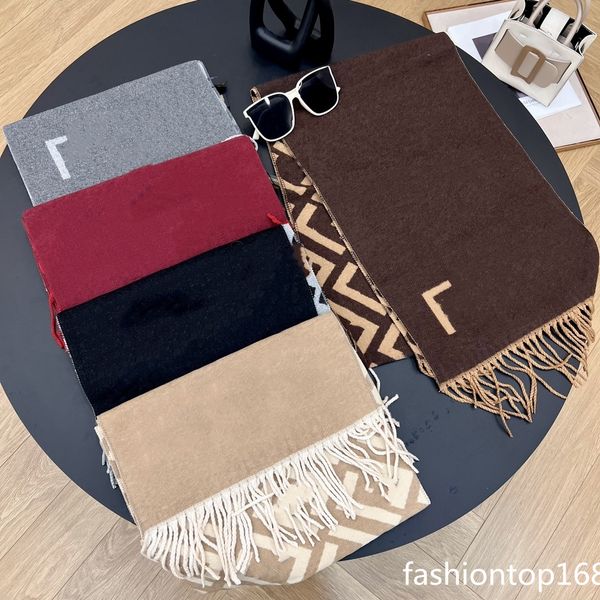 Xale de grife novo lenço grosso Cashmere Cashmere Long Winter Cashmere Shawl Lastscarf Lenço de caxemira de dupla face no desfile de moda de Paris