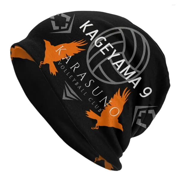 Boinas Kageyama 9 Karasuno High Volleyball Team Sport Gorro Caps Haikyuu Anime Skullies Beanies Ski Bonnet Homme Hats