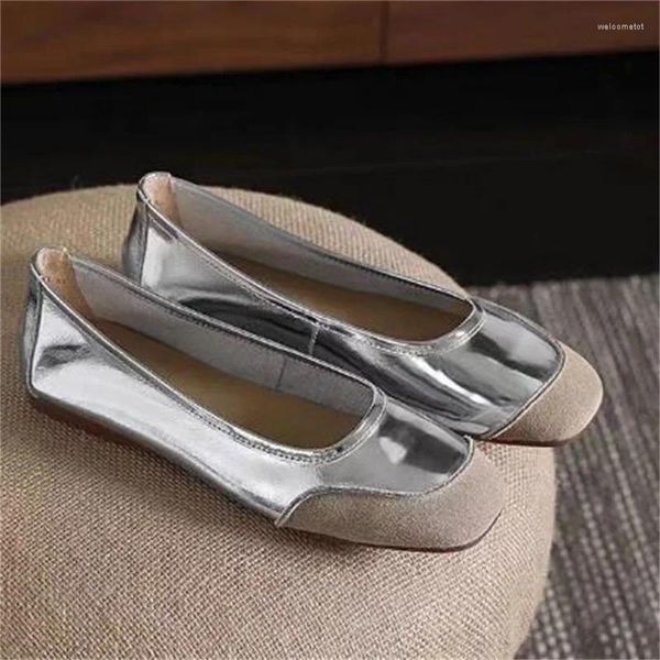 Scarpe vestiti cuciture per leva quadrate quadrate tacchi piatti chassure femminiple femmine femminili di palle da cucito