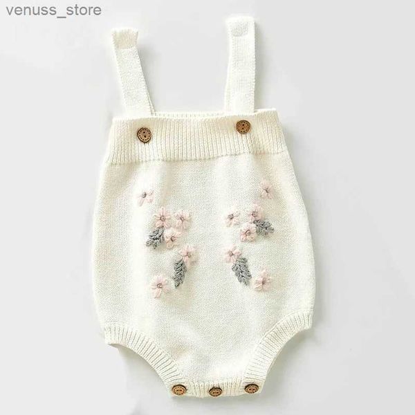 Set di abbigliamento Nuova primavera Autunno Neonate neonate Maglia a maniche lunghe Cappotto di fiori + Bretelle Pagliaccetti Set di abbigliamento Vestito per bambina da 0-3 anni