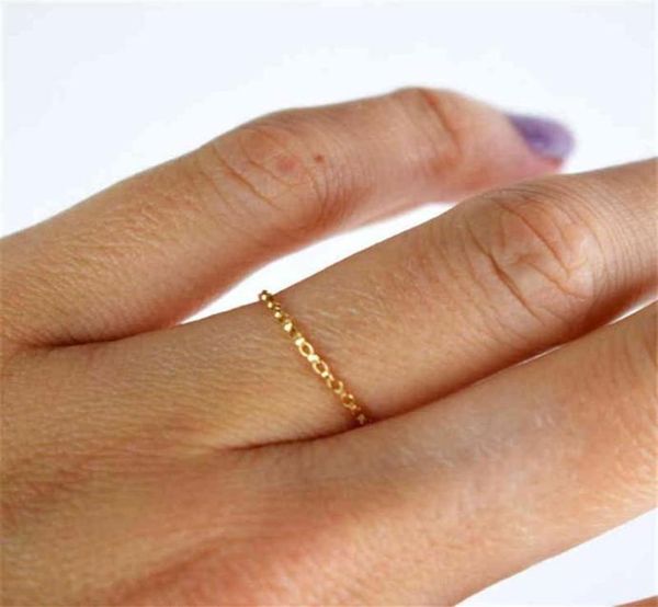 14K Catena riempita s Knuckle Minimalismo Gioielli in oro Anelli Mujer Bague Femme Boho Aneis Anello per le donne180G8141649