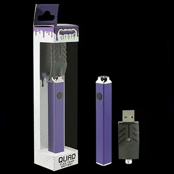 OOZE QUAD flex temp bateria quadrada vape caneta bateria 500mah 2.7v-4.2v tensão de ajuste inferior tipo-c