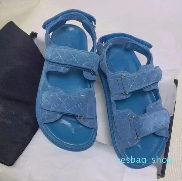 Luxusblase Runnble Runnble Damens Sandalen Designer Jelly Beach Soft Sohle Leder Denim Plastik Glattes Sport Freizeitplattform Multi -Farbe