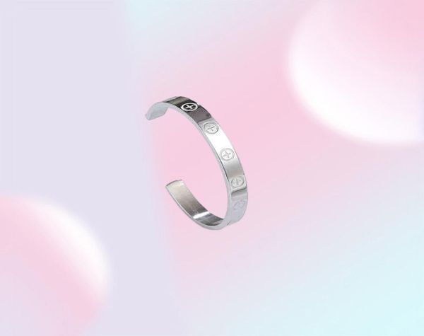 Bracciale aperto di alta qualità in tre dimensioni Bracciale aperto in acciaio inossidabile Amore Marchio per donna Uomo Vite Gioielli Coppia Gift1195036