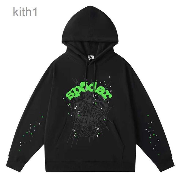 Spider Hoodie 555 Young Thug Set Men Women Foam Print Web Graphic Rosa Sweatshirts Pullovers de grandes dimensões Men Jacket Man 1H7C