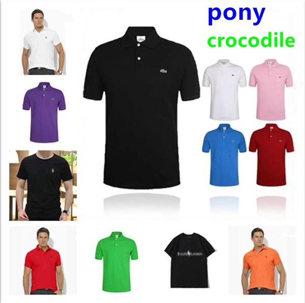 Crocodilo Pônei Masculino Camiseta Polo Masculina Cavalo Marca Polo Camiseta Palm Designer Co., LTD. Impressão de alfabeto de bordado de graffiti a jato de tinta dfghtbgdfd