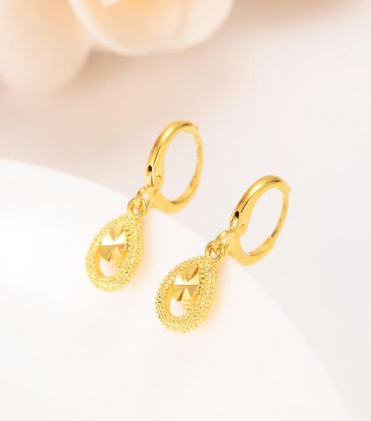 Милые золотые серьги-капли для девочек, дамы, вечеринка по случаю дня рождения, модные позолоченные обручальные кольца из тайского бата 22 К 24 К, Promise2450237