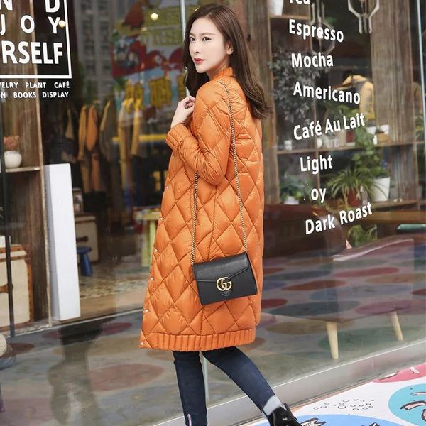 Jackets Top Quality Spring Winter Women Ultra Light Down Long Jacket Casual Casual Feminino portátil Duck Feather Jackets Lightweight Parkas