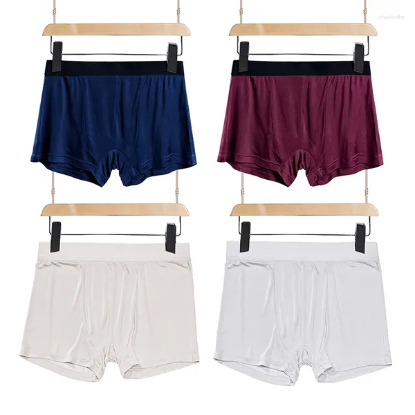 Underpants Mulberry Silk Herren Unterwäsche Sommer Mid Rise Sexy Thin Shorts Solid Colour Flat Corner Hosen