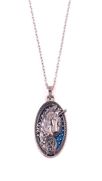 Модное женское и мужское ожерелье, дизайн единорога и цветочный узор с красивой эмалью, индивидуальный подарок, цинковый сплав, Dropshippin2267897