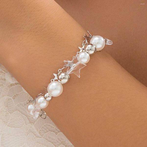 Strand Retro Star imitazione Bracciale perle per donne 2024 abito da sposa da sposa dolce creativo a strati Multi -strati