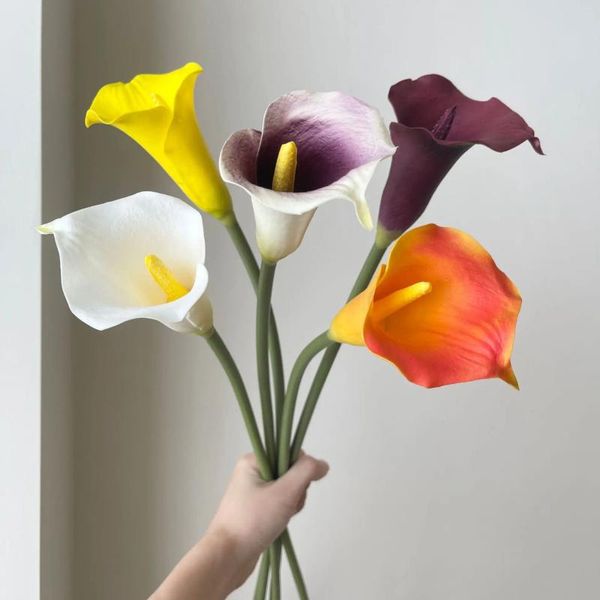 Dekorative Blumen künstliche Blume Calla Lilie weiße Taro hochwertig El Lobby Model Room Arrangement Lineare Wohnkultur