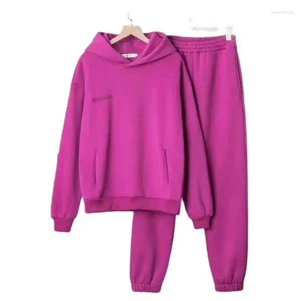 Felpe con cappuccio da donna 2023 Inverno Casual in pile ispessito con cappuccio Pantaloni Jogging Donna Abbigliamento per bambini Tute Set di due pezzi Abito STANDARD