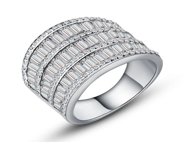 Victoria Wieck Joias de luxo anel largo para mulheres 925 prata esterlina branco banhado a ouro princesa topázio branco CZ festa de diamante wed7711837