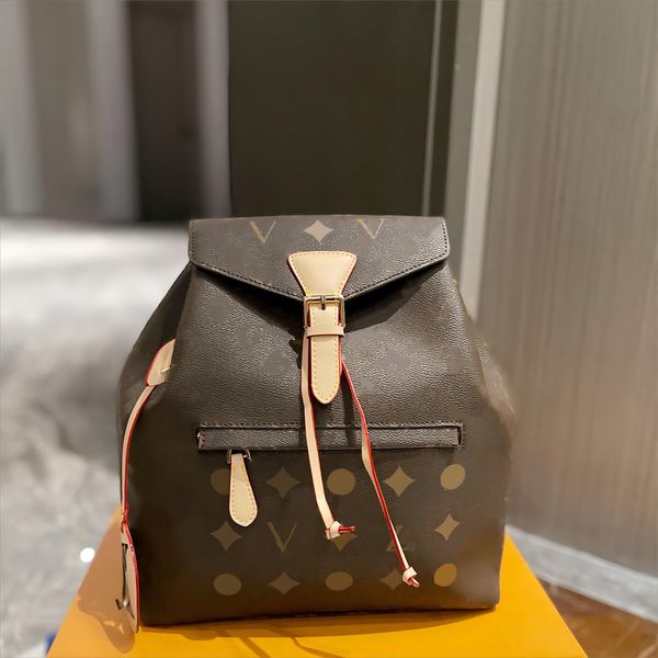 Top-Quality Designer-Rucksack Frauen Männer Reisen Rucksack Klassiker gedruckter beschichteter Leinwand Parquet Echtes Ledertaschen Satchel Back-to-School-Saison