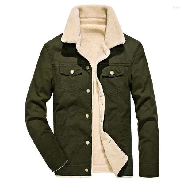 Jackets masculinos de inverno de inverno cargo quente e casacos lã forrada grossa sobretudo térmico estilo militar Parkas Outerwear tamanho M-4xl