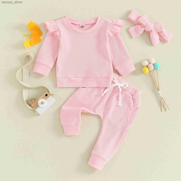 Set di abbigliamento 3 pezzi Principessa bambine outfit Spring autunno bambini vestiti vestiti arruffato a maniche lunghe per late