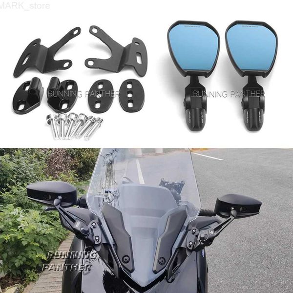 Iluminação de motocicleta para Yamaha XMAX X-max 300 Xmax300 2023 Acessórios para motocicleta Espelhos retrovisores de vidro Suporte para espelho lateral traseiro L231225