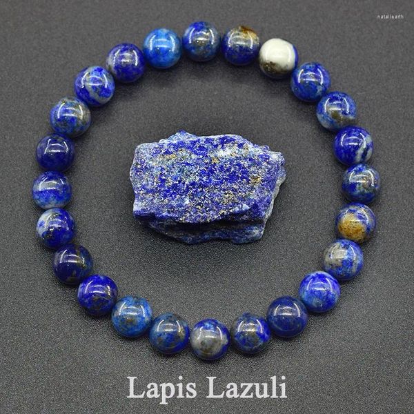 Charme Armbänder Echt 5A Natürliche Lapis Lazuli Stein Perlen Armband Homme Hohe Qualität Energie Heilung Schmuck Für Frauen Geburtstag Geschenk freund