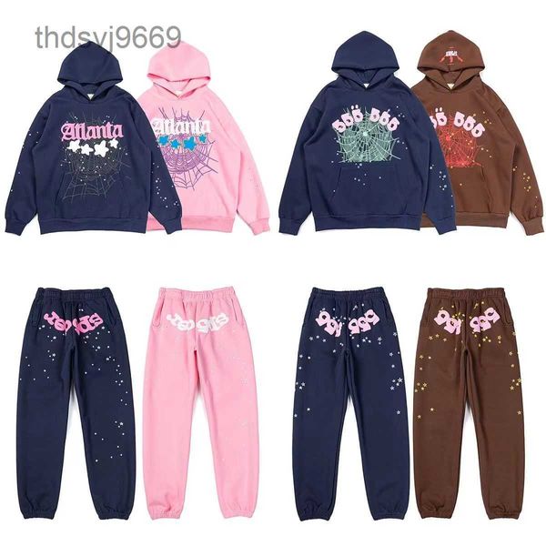 Ucuz toptan örümcek hoodies genç haydut 555555 melek pembe kırmızı kapüşonlu kaput pantolon erkek sp5ders baskı sweatshirts en kaliteli birçok renk gsnz