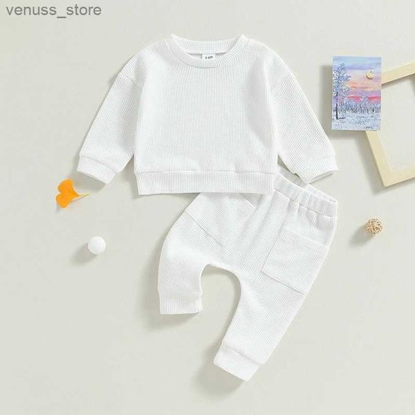 Set di abbigliamento per neonati bighellonali per la casse per la casse per la caduta del bambino top a maniche lunghe a manica lunga pantaloni set di abiti invernali autunnali per ragazzi ragazze