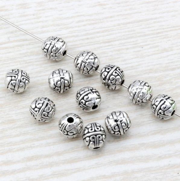 MIC 100 Stück exquisite Distanzperlen aus Antik-Silberlegierung, 75 x 8 mm, passend für Charm-Armbänder im europäischen Stil und Halsketten D318256595