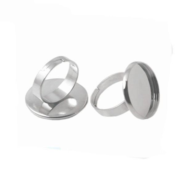 Beadsnice ganze handgefertigte Schmuckstücke, verstellbare Ringe mit 16 mm runder Cabochon-Cameo-Fassung für DIY-Schmuck ID 95392028217