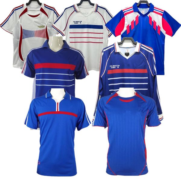 1998 Jersey vintage classico francese 1982 84 90 98 00 06 Maglie da calcio Zidane Maillot de Foot Rezeguet Desailly Henry Platini Retro Shirt