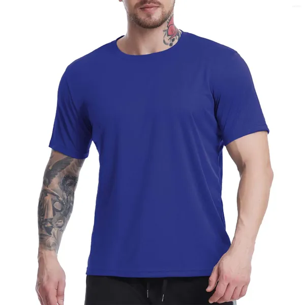 Calças masculinas Mock Neck Camisetas para homens V T Tendo a camisa alta da camisa de vinho da primavera e a cor sólida do verão