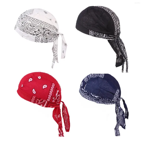 Berets 4pcs Männer Frauen Kopfbedeckung Schlaf Baumwollmisch