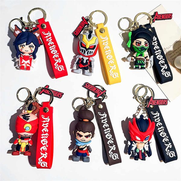 Anime Cartoon League of Legends Papel Doll Keychains Teen Gift Backpack Ornament Doll Pingente