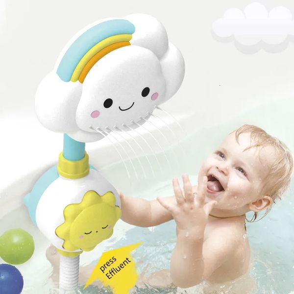 Игрушки для ванной для детей, детская водная игра, модель облаков, смеситель для душа, распылитель воды, игрушка для детей, брызгающий разбрызгиватель, детская игрушка для ванной комнаты 231225
